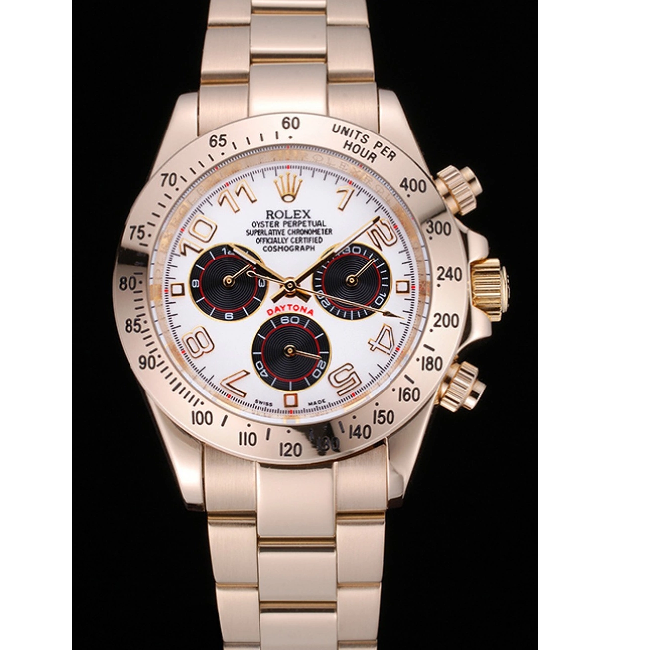 Aaa replica watch Gold Bracelet White Black Rolex with Cosmograph Daytona 622548 Subdials 0625
